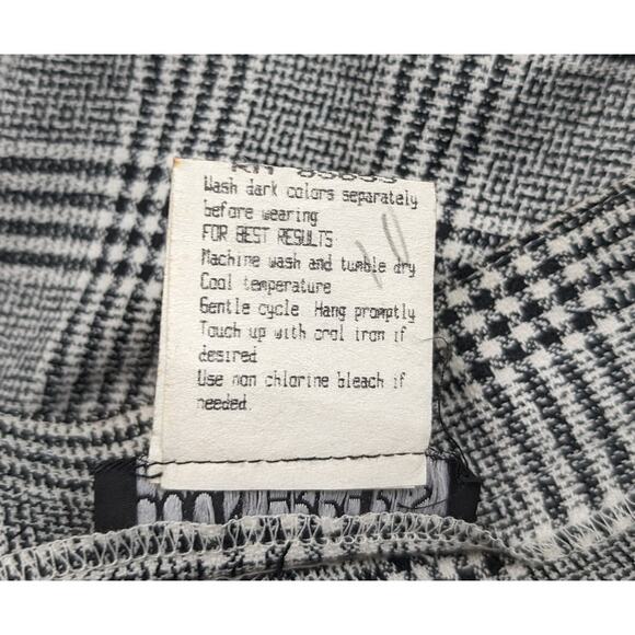 Vintage 90s Pants Black White Plaid High Waist Misses Size 16 New - Picture 6 of 7